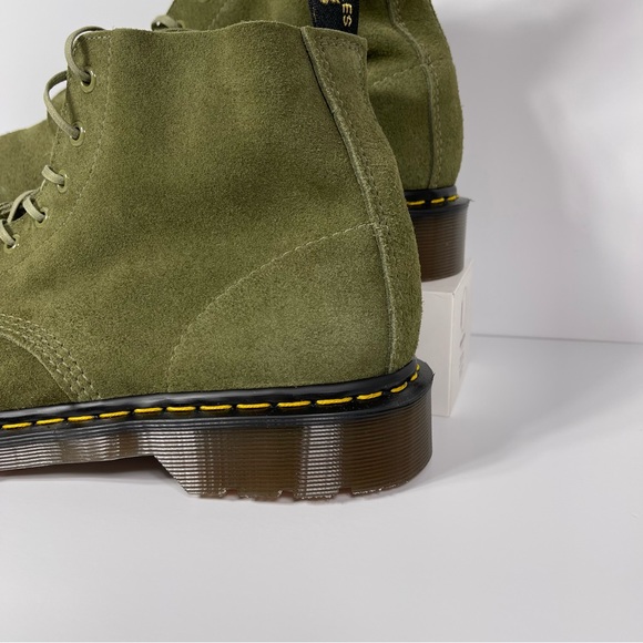 DOC 101 MADE IN ENGLAND SUEDE ANKLE BOOTS MENS SIZE 11 GREEN DESERT OASIS 6 EYE - Picture 9 of 12